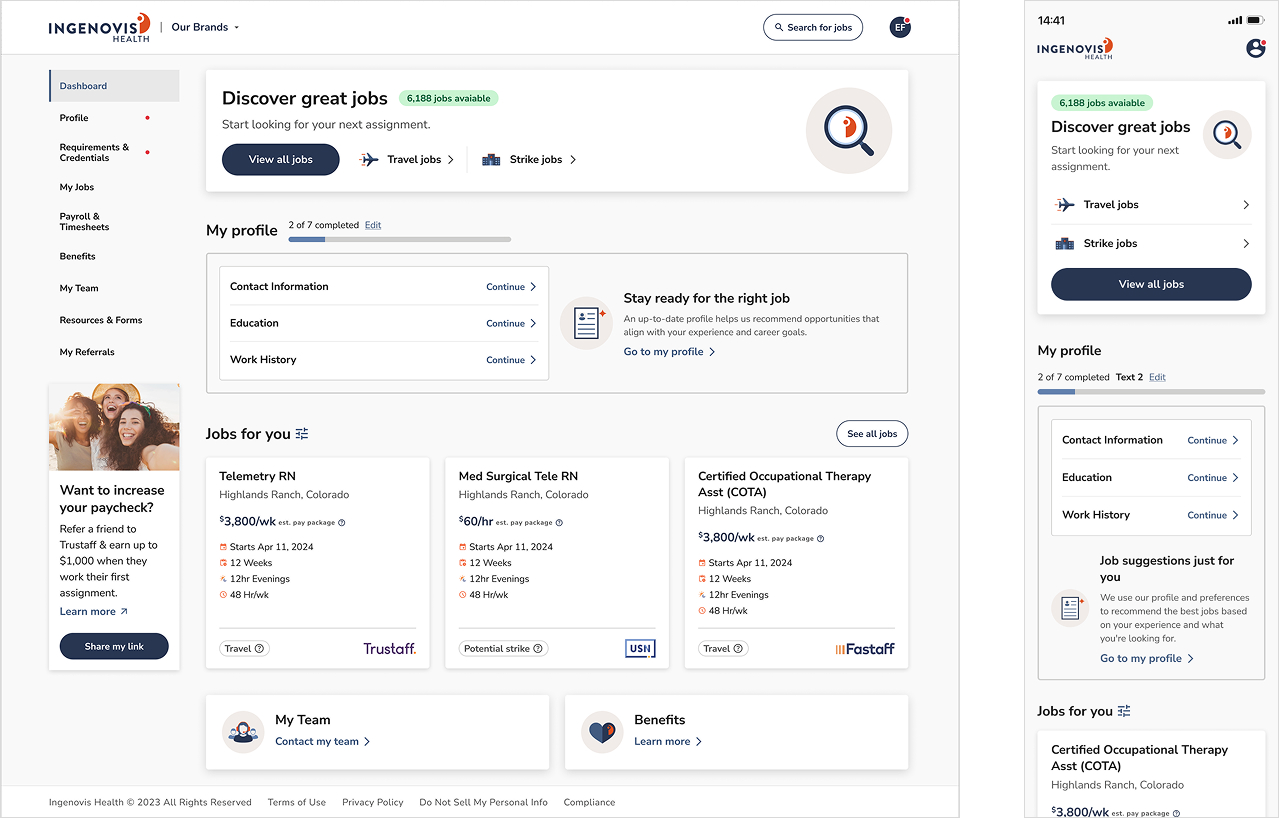 Portal dashboard update