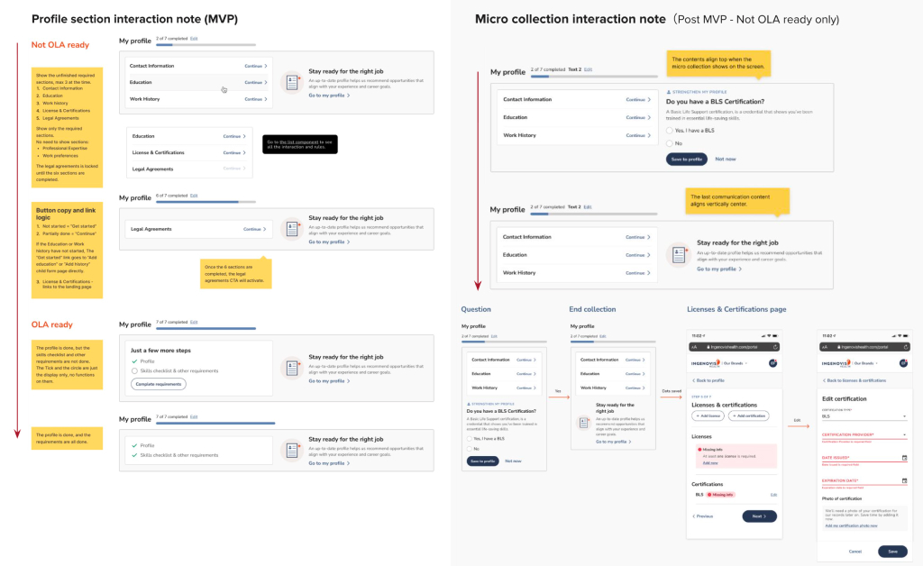 Portal dashboard interation note